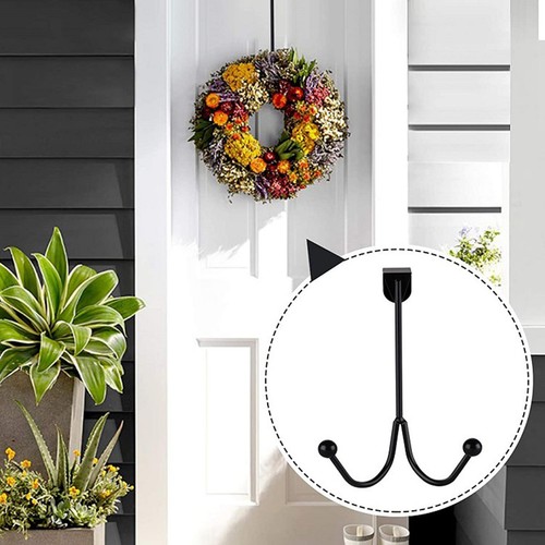 2 Pcs Over the Door Hooks Hanging Coat Rack Sturdy Metal Double Hook Hanger - Picture 7 of 7