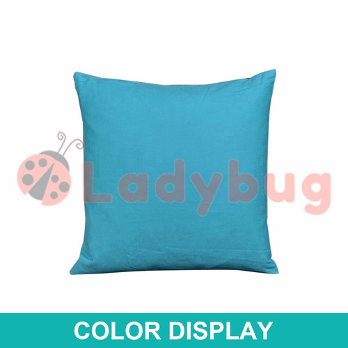 Plain Solid Colour Cushion Cover 100% Cotton Covers Canvas Throw Pillow Case - Picture 5 of 11