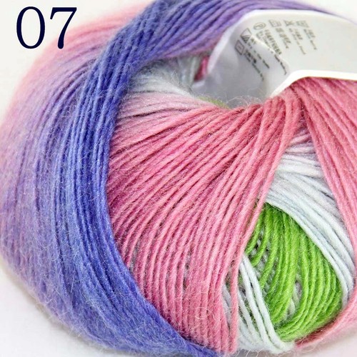 Sale 8Ballsx50gr Colorful Rainbow Rug Shawl Cashmere Wool Hand Crochet Yarn 07 - Picture 11 of 12