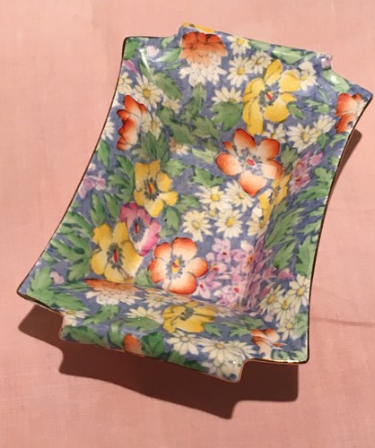 VINTAGE ROYAL WINTON GRIMWADES CHINTZ ANEMONE PIN NUT DISH 1930s ART DECO BOWL - Picture 10 of 12