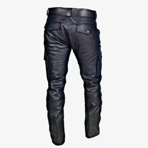 Pantaloni moto uomo pelle nuovi eleganti con tasca cargo comodi pu pant - Foto 21 di 28