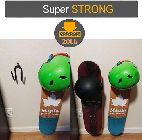 Pmsanzay Skateboard Wall Hanger Wall Storage Display Skateboard Wall Rack Wall M - Picture 3 of 7