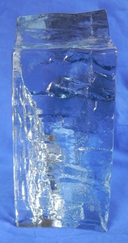 Strombergshyttan Sculpture, Owl P251, Swedish Crystal Block 6.25"x5.75"x2.5" Exc - Picture 10 of 12