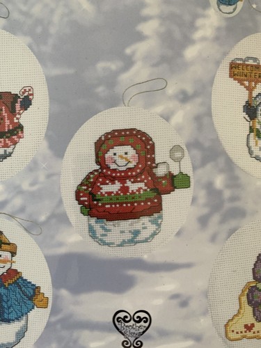 Canamar Designs gezähltes Kreuzstich-Set gemütliche kleine Weihnachtsschmuck Schneemänner - Bild 9 von 13
