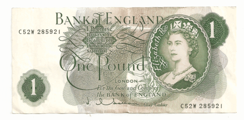 1960-1977 Bank of England One Pound Bank Note - 第 1/2 張圖片