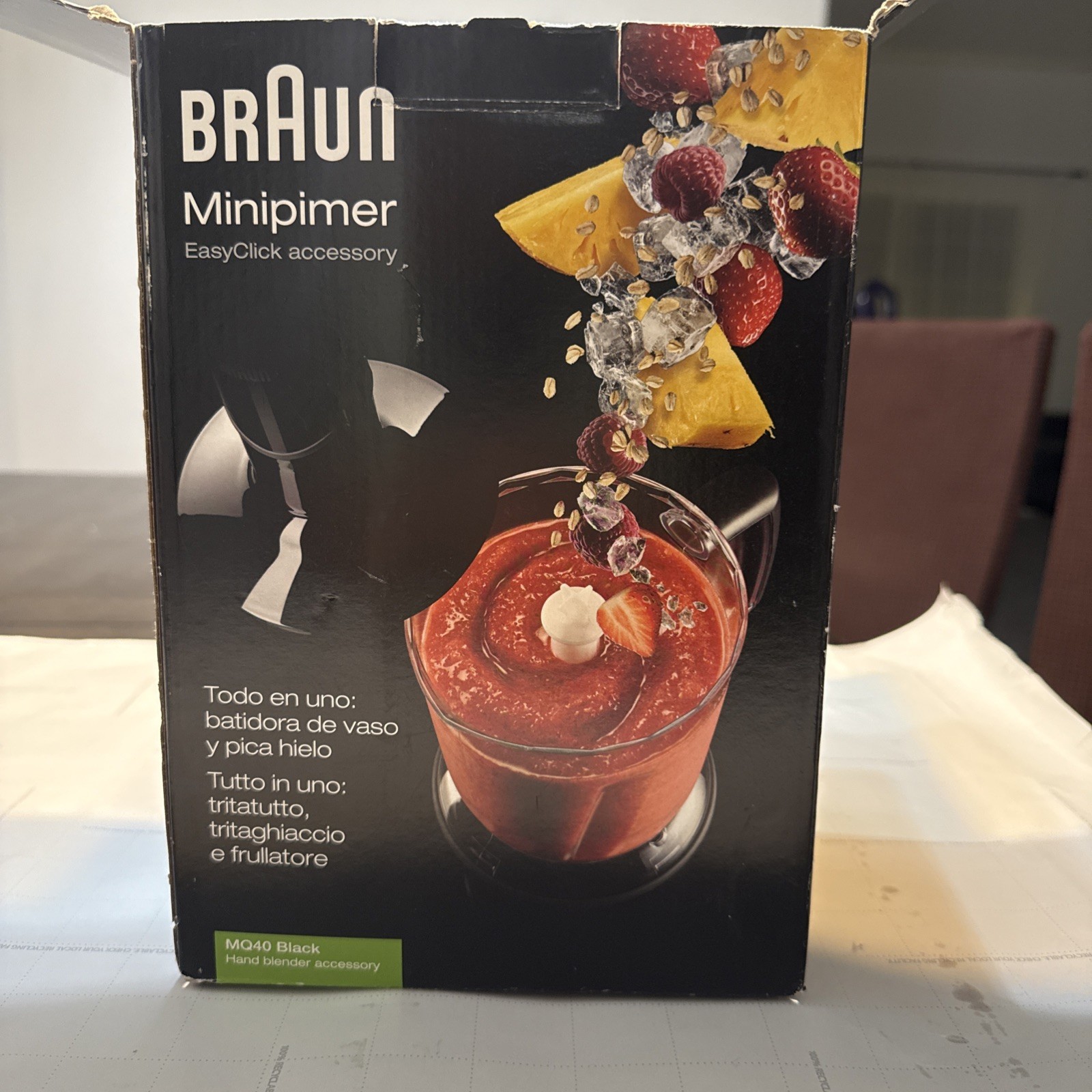 Braun ice blender accessory MQ40 1250ml Multiquick 5 7 MQ500 4196 MR73 BLACK