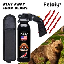 Feloiy 16 oz. Bear Repellent Survival Spray Deterrent 35ft w/ Holster