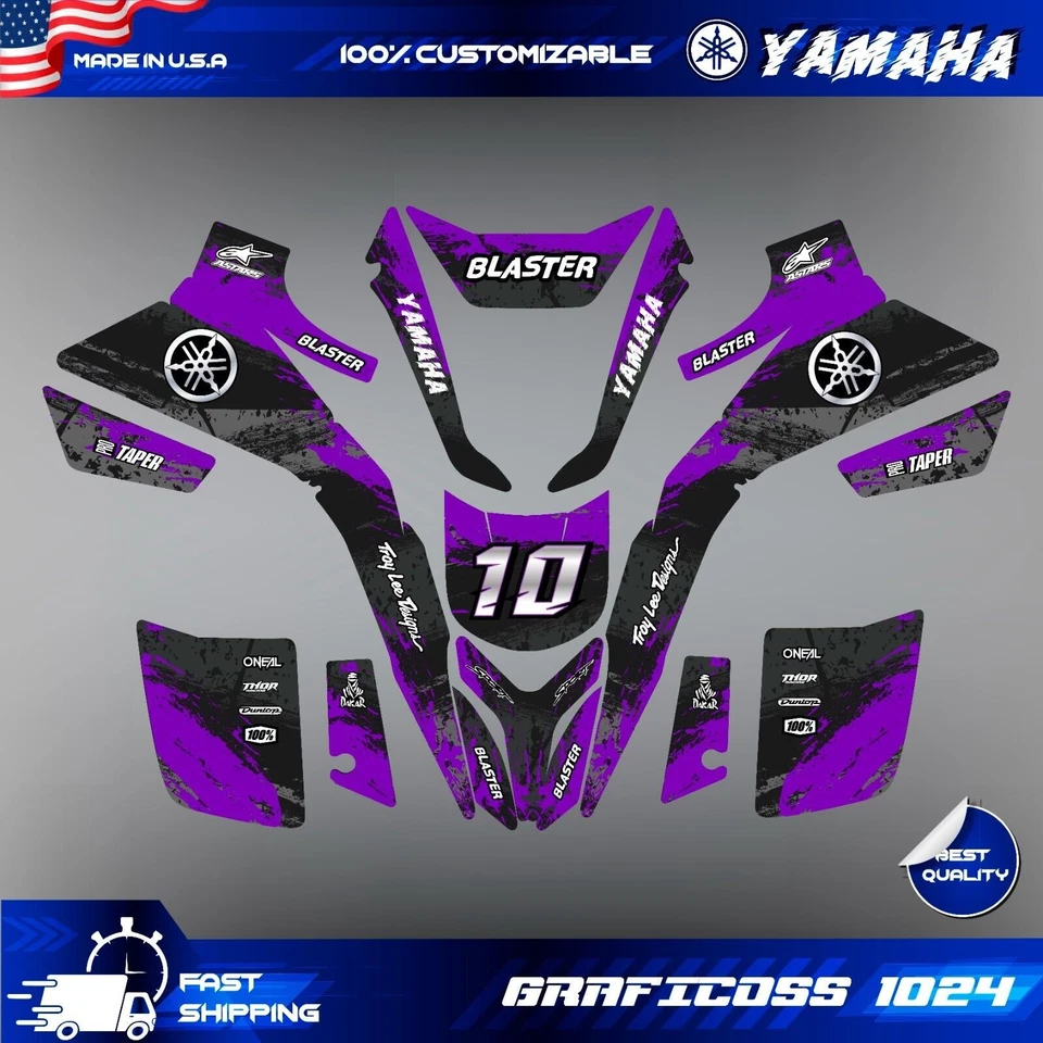 Yamaha Blaster Yfs 200 Yfs200 Decals Graphics Stickers Full Kit Atv Quad Wrap - Image 2 of 4