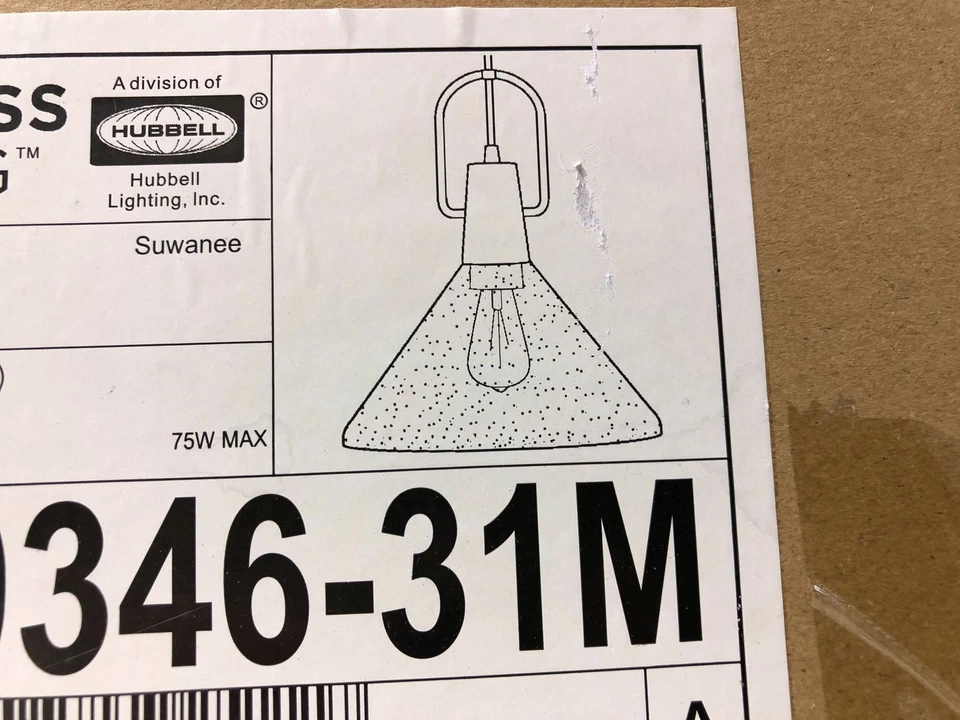 Progress Lighting Suwanee 1-Light Matte Black Pendant with Clear Seeded Glass - Image 2 of 3