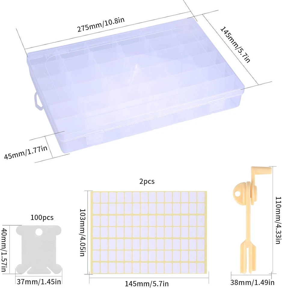 Embroidery Organizer Box Set, Plastic Embroidery Thread Storage Box, 106 Pcs Box - Image 2 of 4