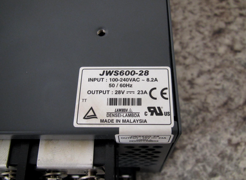 TDK-Lambda JWS600-28 28V 23A 100-240VAC 8.2A AC-DC Converter Power Supply Used - Picture 3 of 5