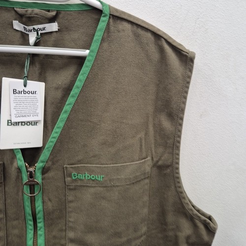 Chaleco de Carga Barbour X Asos Holts Streetwear Ligero Verde Algodón Chaleco Grande - Imagen 2 de 9