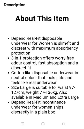 Depend Real Fit Women's Incontinence Underwear Size Large 4 x 8 Packs. 4 Avail. - Picture 4 of 4