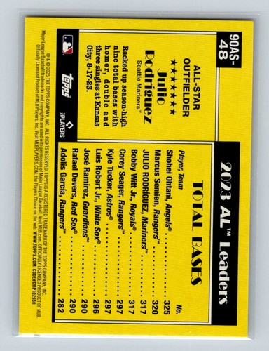 2025 Topps #90AS-48 Julio Rodríguez 1990 Topps 35th Anniversary All-Stars - Picture 2 of 2