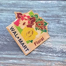 Walmart Associate Employee Pin - Floral Department Flowers Roses Poinsettia