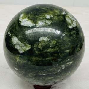 Natural Southern Jade Sphere Green Serpentine Crystal Ball Healing 2720g 5.99LB