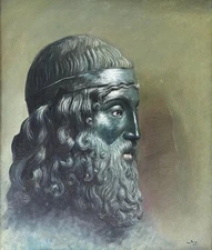 MARIO RUSSO oil on canvas 50x60 cm daughter's certificate