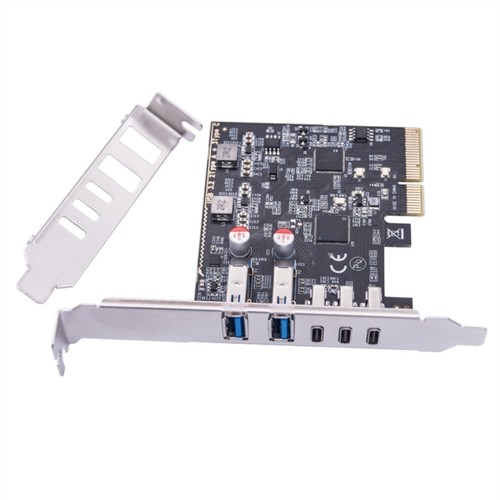PCIE 4X 10Gbps USB Expansion Card Featuring 3Port 2A Type C and 2Port 1A Type A - Picture 2 of 8
