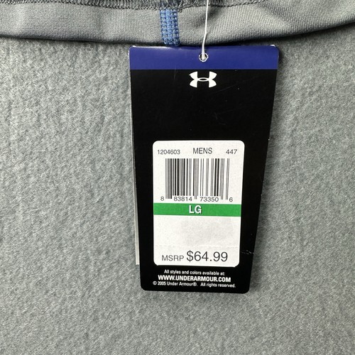 NWT Under Armour Coldgear Jacket Pullover Mens L Large Blue Soft Shell Mock Neck - Picture 4 of 10