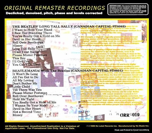 The Beatles / Long Tall Sally Canadian LP Mix Original Remaster (CD) - Picture 2 of 2