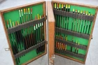 Box of 65 Vintage Auger Fishing Floats in Wooden Box