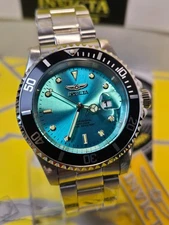 Invicta Pro Diver Men's Watch 40mm, Steel with Black Bezel&  Turquoise Dial NEW!