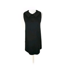 Whistles Peter Pan Collar Midi Dress Sleeveless | Womens UK 10 12 | Black Work
