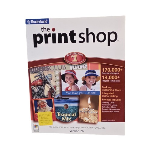 VINTAGE THE PRINT SHOP 20 SOFTWARE BY BRODERBUND ~ 2 CD-ROM SET W/ ORIGINAL BOX! - Picture 6 of 6