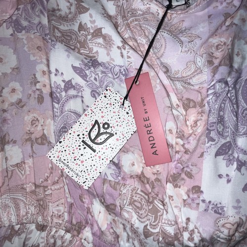 Andree By Unit Dress Women's Size Large Pink Pastels Lined Baloon Sleeve Midi - Picture 4 of 9