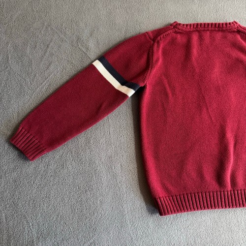 Janie and Jack Varsity J Patch Sweater 6 Red Maroon Preppy Pullover - Picture 6 of 10