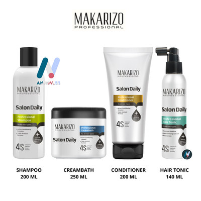 MAKARIZO SET Anti Hair Loss & Dandruff Shampoo Conditioner Creambath Tonic Aloe