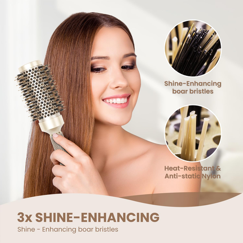 Rundbürste zum Ausblasen, mittlere runde Haarbürste Nano Thermal Keramik & Ionic T - Bild 6 von 12