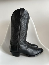 Tony Lama Mens Black Western Cowboy Boots Pointed Toe Size 9