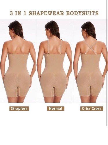 Trägerloser Shapewear Body für Damen U Ausschnitt Bauch Kontrolle Po Lifter SMALL - Bild 3 von 5