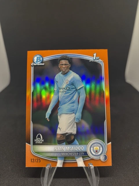 Ryan McAidoo /25 Orange Refractor 1st Bowman Topps Chrome Manchester City Rc