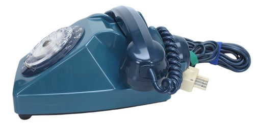 Téléphone Ancien fixe Bleu à cadran Socotel S 63 France Télécom 1982 (B-200) - Zdjęcie 3 z 5