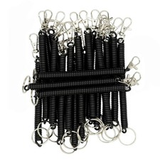 Retractable Coil Springs Keychain Coil Cord Keychain Holder Spring Coil Lanya...