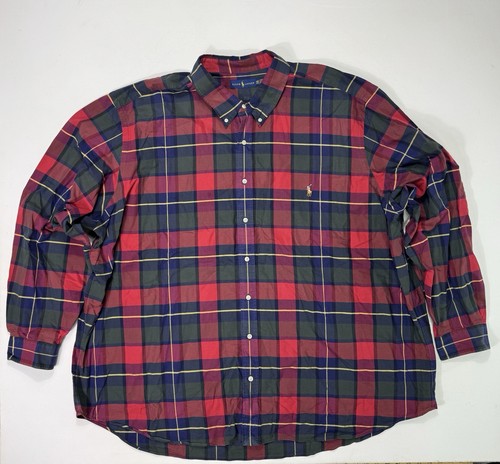 Ralph Lauren Herren 4XB Button Hemd Modern Langarm Rot Grün Blau Kariert City