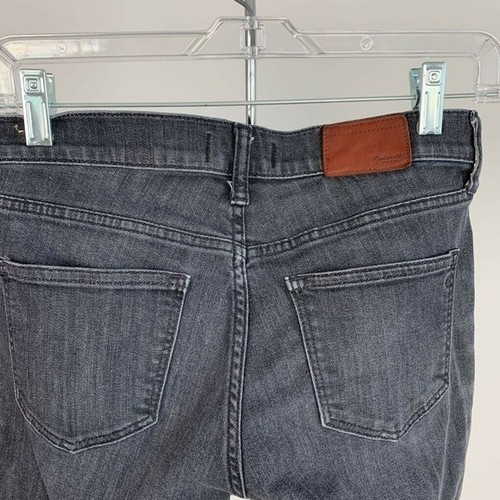 Madewell Women's Jeans Slim Boy Black Dark Wash Whiskered Zipper Fly Pockets 24 - Picture 3 of 8