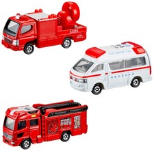 TomicaGift Call 119 Emergency Vehicle&DVD Set FireTruck Ambulance Toy TakaraTomy