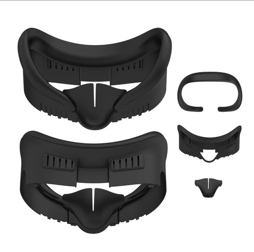 Cubierta de almohadilla facial e interfaz facial para accesorios Meta Quest 3S, cuero PU suave...