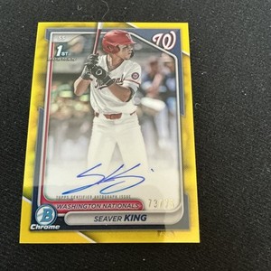 2024 Bowman Draft Chrome 1st Yellow Seaver King Nationals RC Rookie AUTO 73/75