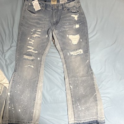 Gallery Dept. Herren Jeans Denim Blau Distressed Schlaghose XL Schrittl. 87 cm
