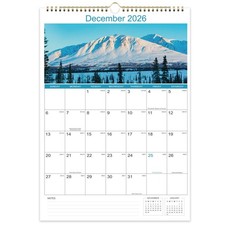 2026 Wall Calendar Vertical, 17x12in Monthly Planner, Jan-Dec Julian Date New
