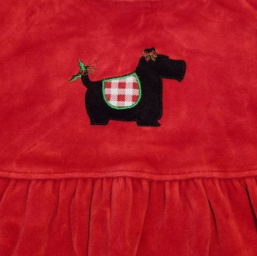 Lot Of 3 Vintage Little Girl's Casual Red Christmas Holiday Dresses, Size 4 - Picture 6 of 17
