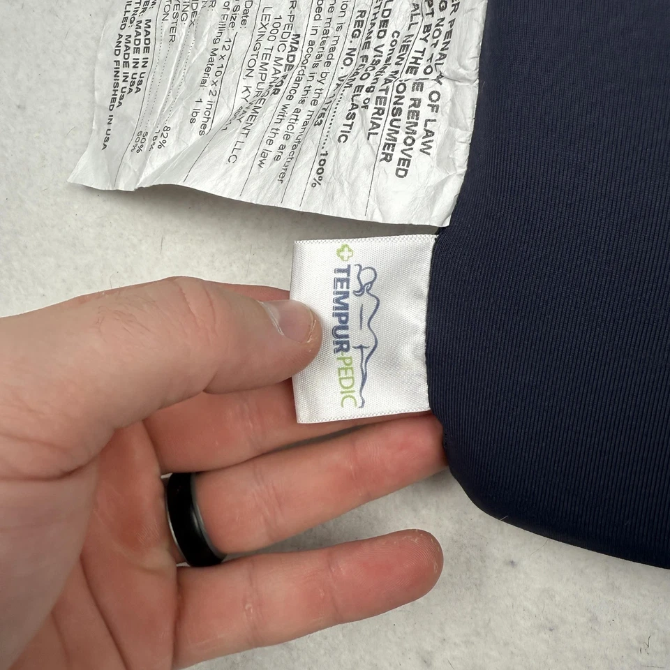 Tempur-Pedic Memory Foam Lumbar Support Cushion Pillow 12x10x2 USA Zip Cover - Image 2 of 4