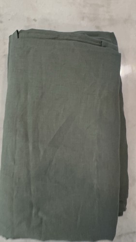 2 Pottery Barn Belgische Flachs Leinen Vorhänge Ungefüttert Zypresse 50 x 96 Set/2 GRÜN