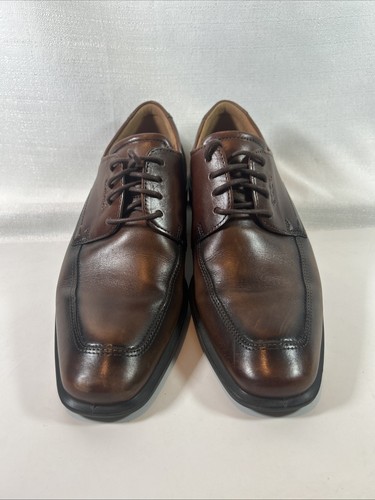 Ecco Men’s Size 6-6.5 EU 40 Brown Leather Dress Shoes Made in Portugal Lace Up - Picture 7 of 14