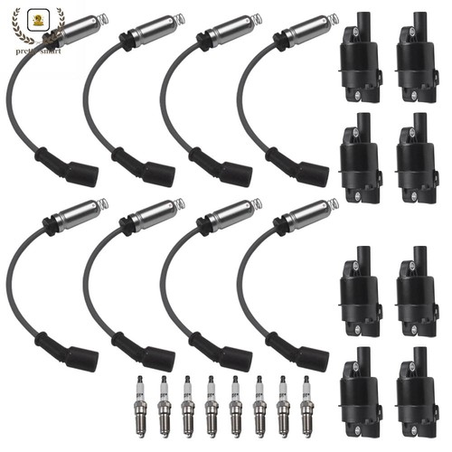 Round Ignition Coil & Spark+Wire for Chevy Silverado 1500 GMC Sierra Yukon 14-19 - Picture 2 of 9