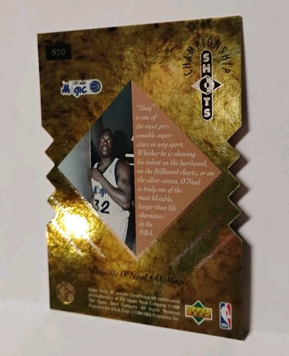 Shaquille O’Neal 1995-96 SP Championship #S20 CHAMPIONSHIP SHOTS Die-Cut Insert - Picture 5 of 5